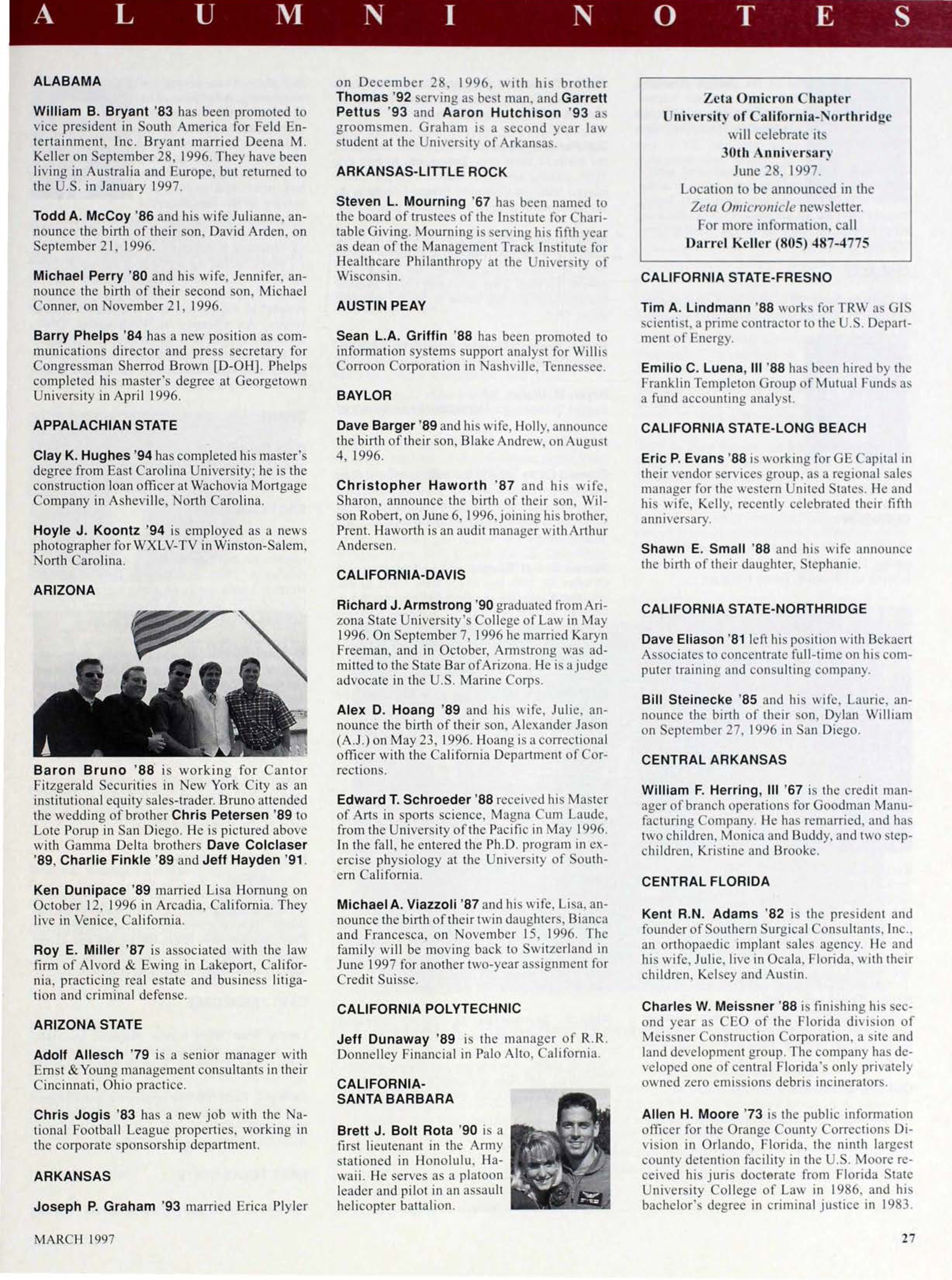 Alumni Notes, March 1997